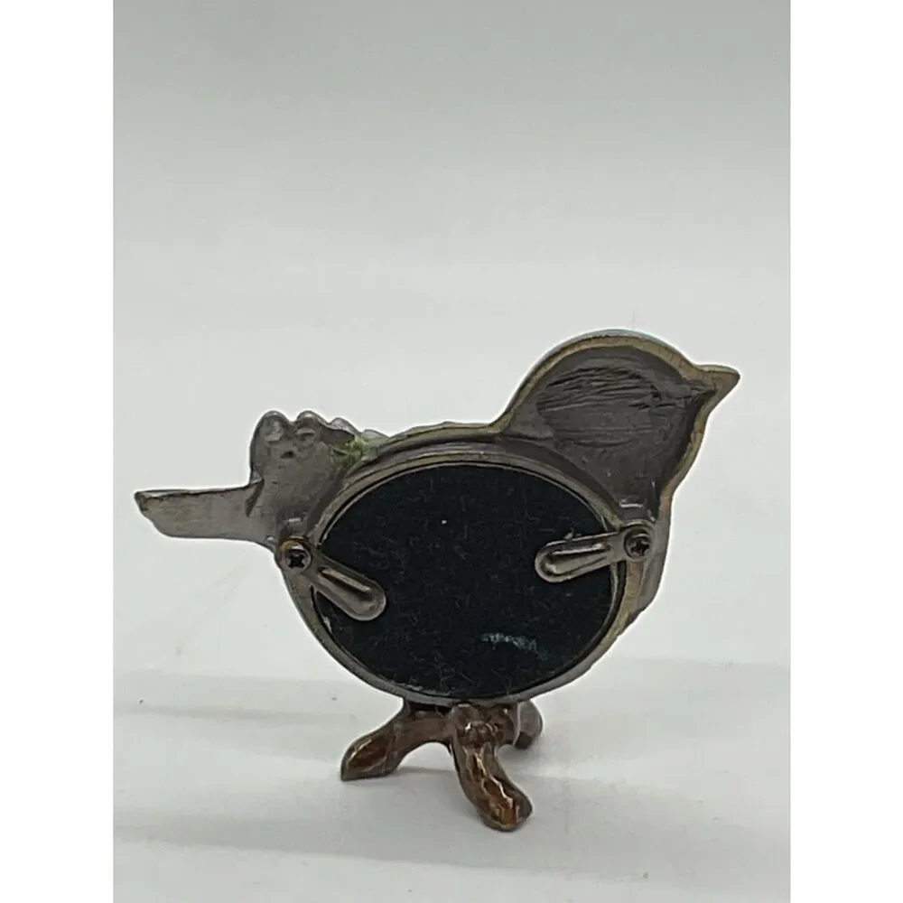 Decorative Blue Green Bird Pin Brooch - Enamel Accent